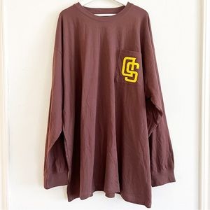 NWOT San Diego Padres Fanatics Solid Back Hit Long Sleeve T-Shirt Brown MLB 4XL